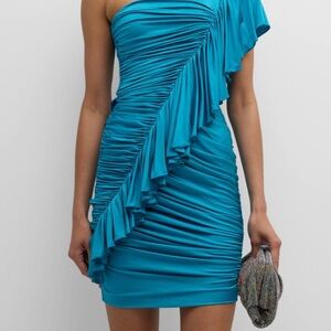 Chiara Boni Turquoise One-Shoulder Dress